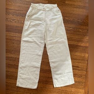 J. Jill Women’s Linen Light Cream Wide Legged Pants